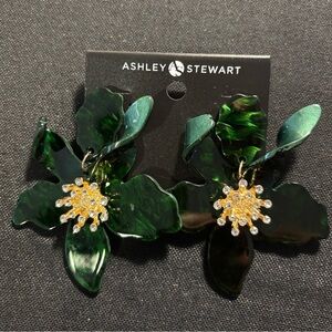 New Green Acrylic Floral Earrings